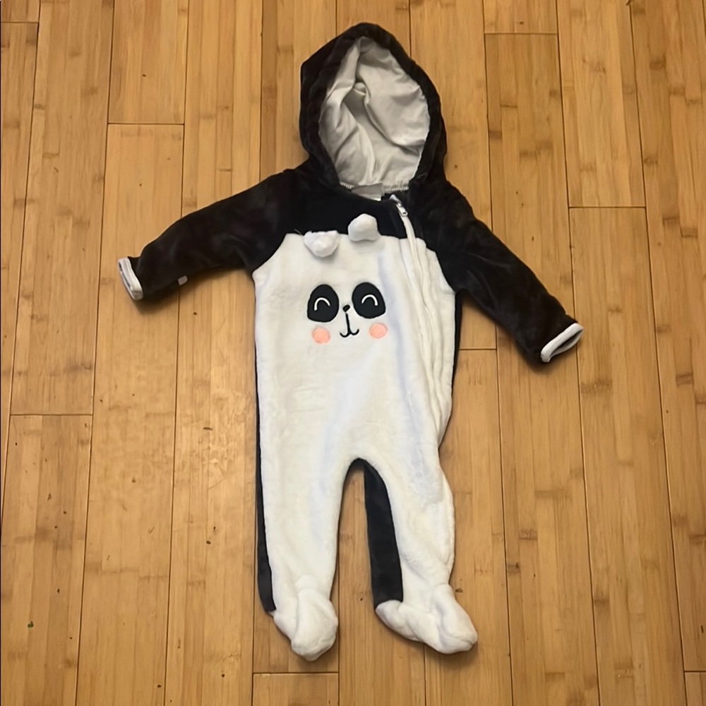 Adorable Panda Kids One Piece - Black and White